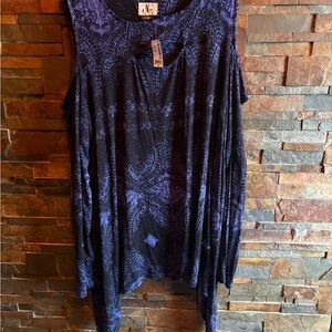 Stylish Black and Blue Patterned Tunic